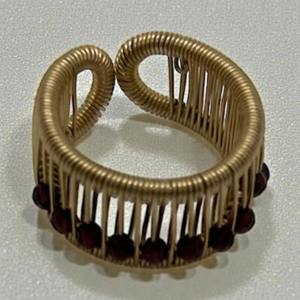 Gold Filled Ring with Faceted Garnet