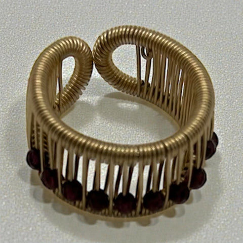 Gold Filled Ring with Faceted Garnet