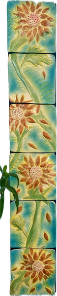 Outdoor Sunflower with Turquoise. 1x6