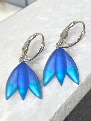 Cobalt/Medium Blue Tulip Earrings