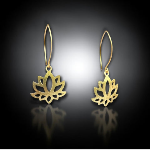 Golden Lotus Whisper Earrings
