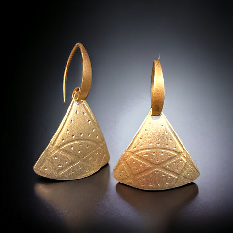 Golden Bronze Triangular Dangles