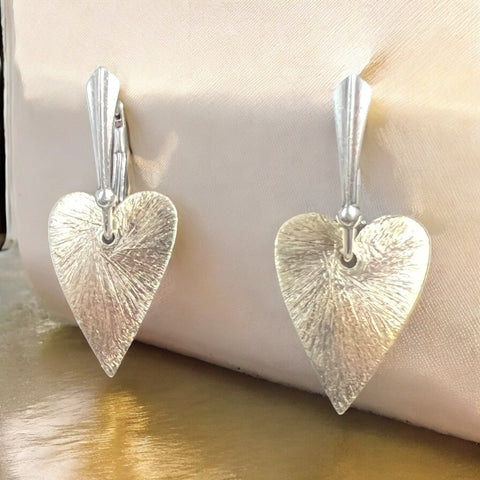 Heart Shape Gold Dangle Earrings