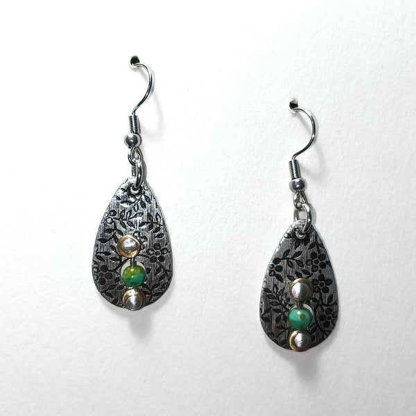 Aircraft Aluminum Earrings with beads and resin stones