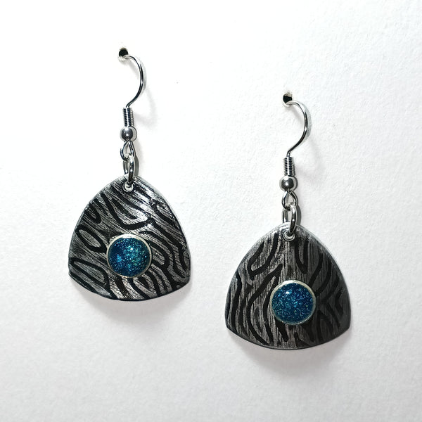 Aircraft Aluminum Earrings with beads and resin stones