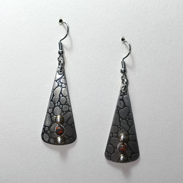 Aircraft Aluminum Earrings with beads and resin stones