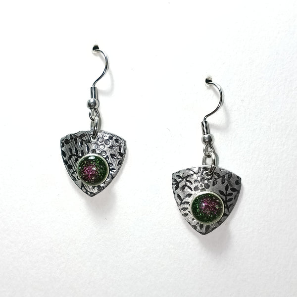 Aircraft Aluminum Earrings with beads and resin stones