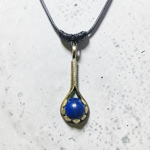 Bronze and Lapis Pendant