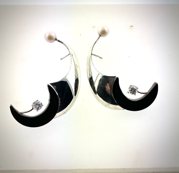 Sterling Grenadilla Earrings with Zircon