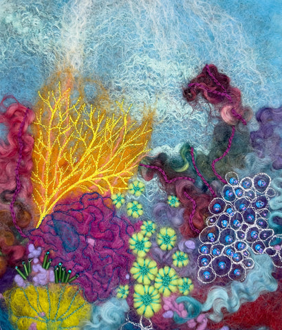 Coral Garden #2 Fiber Painting
