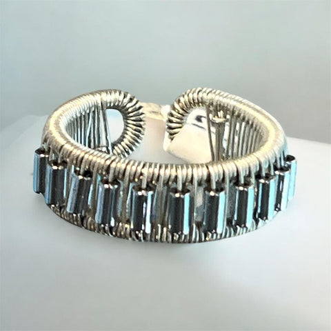 Sterling Silver Ring with Niobium Plated Hematite