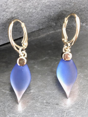 1” Cobalt Blue drop Earrings