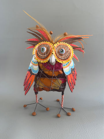 Orange/Blue Owl by Joyce Curvin