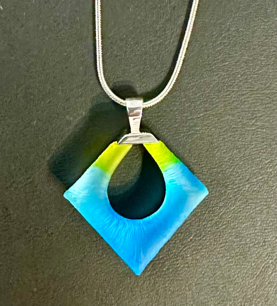 Blue Blended Diamond Pendant