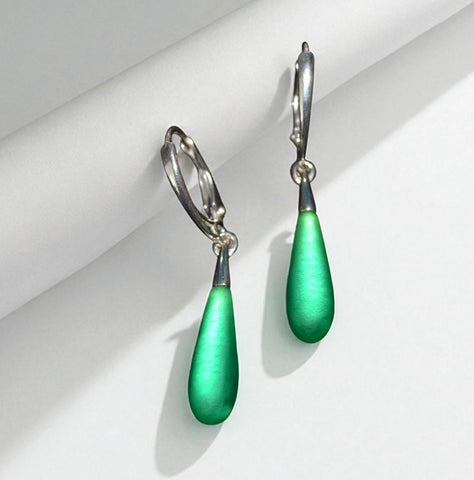 Emerald Green Globe Earrings