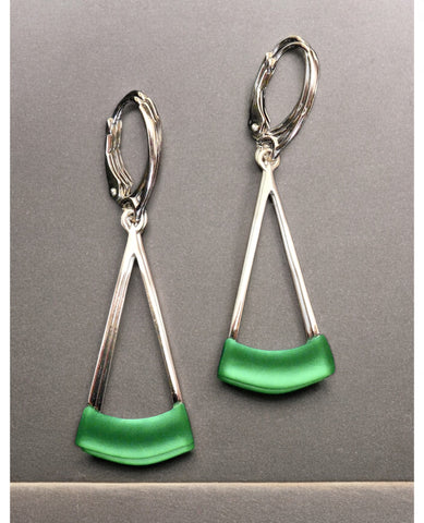 Swoop Earrings - Emerald Green