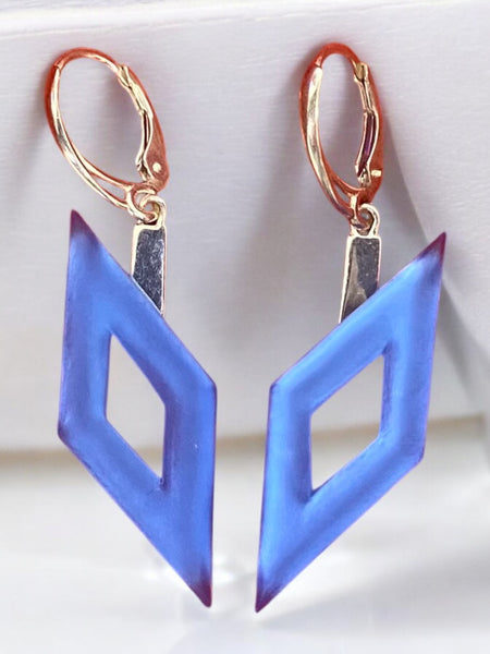 NEW - Cobalt Rhombus Earrings