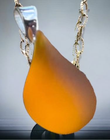 Orange Teardrop Glass Necklace