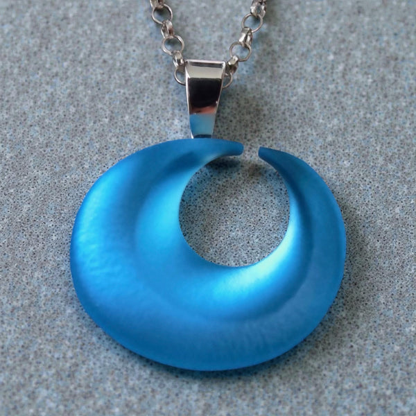 Medium Blue Wave Pendant