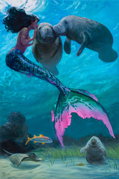 Mermaids and Manatees Diptych 2