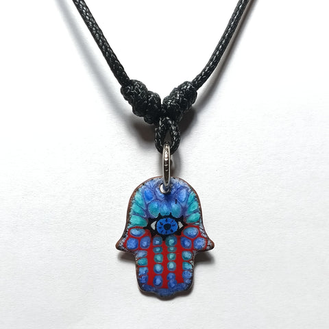 Hamsa Hand Enamel Necklace