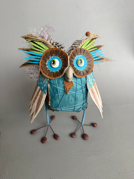 Turquoise/Brown Owl by Joyce Curvin