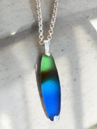 Peacock Cocoon Glass Pendant