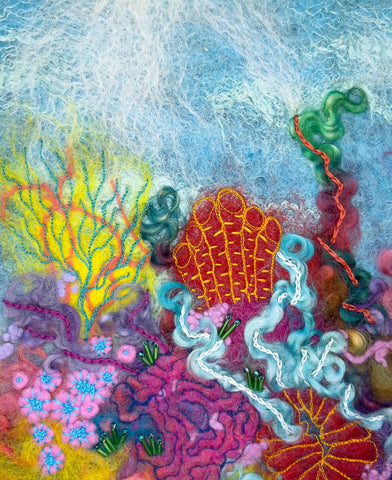 Coral Garden #1 Fiber Painting
