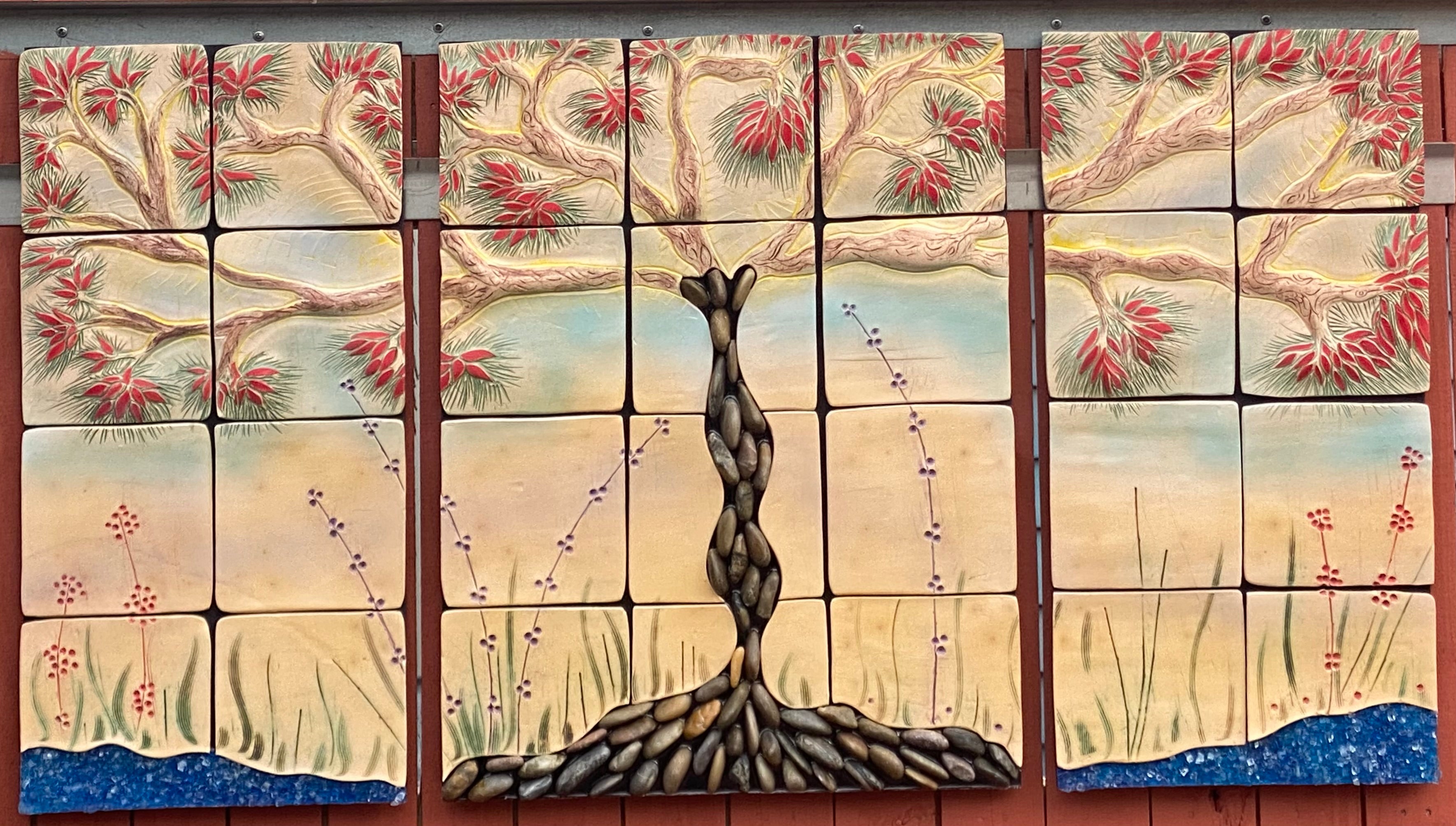 Tree of Life Ceramic Wall Art Handmade ceramic tile art in Gulfport Florida