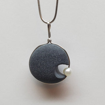 Basalt Pendant with Accent Pearl