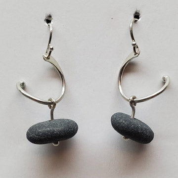 Simple Basalt Drop Earrings