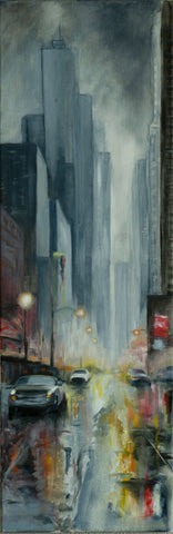 Luminous Trails on Wet Asphalt