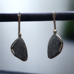 Triangle Basalt Sterling Earrings