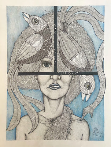 With Bird on Head