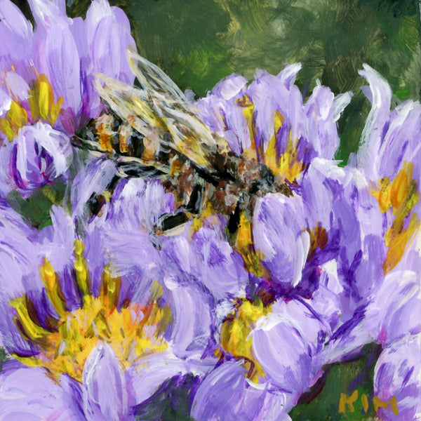 Honeybee in Purple Flowers