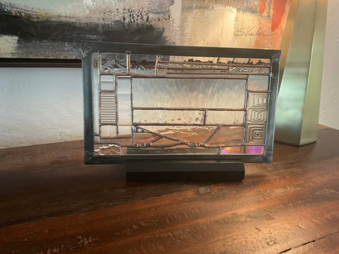 Vinny's Mini Stained Glass on Wood Base #1