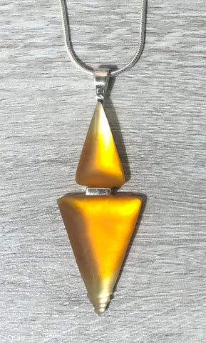 Orange Double Triangle Glass Pendant