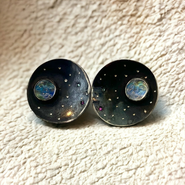 Sterling Moon Earrings