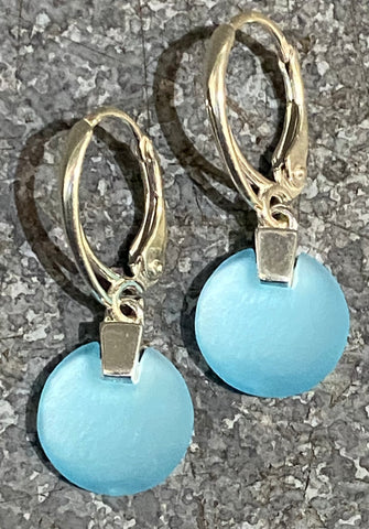Round Blue Earrings