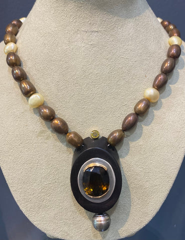 Tourmaline & Tahitian Pearl Pendant